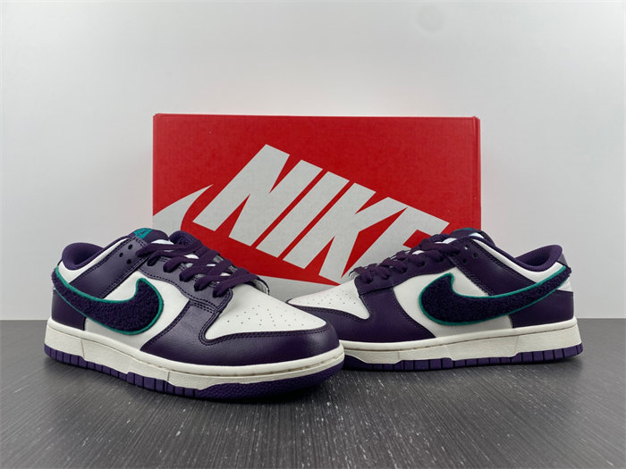 Nike Dunk Low Chenille Swoosh Sail Grand Purple DQ7683-100